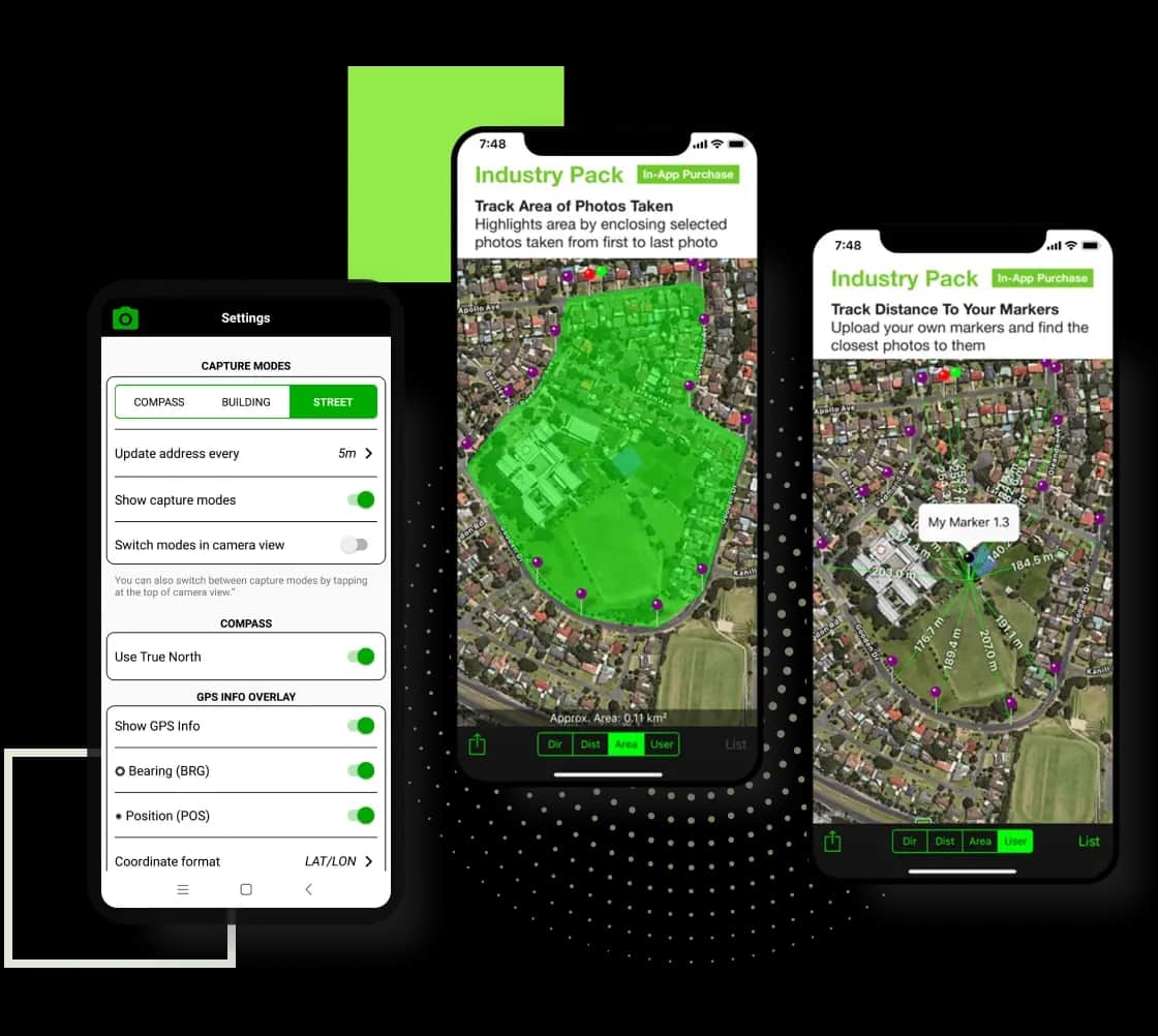 Solocator, Solocator app provides extensive possibilities for location tracking via data capture and overlays on the photos taken with a camera.