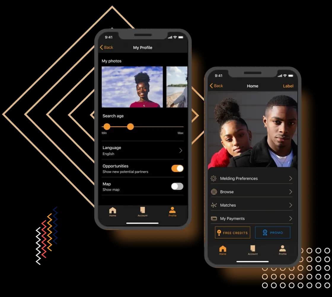 Meld, Meld is a dating platform for African Americans professionals that helps to find a perfect match or make friendship with new acquaintances.